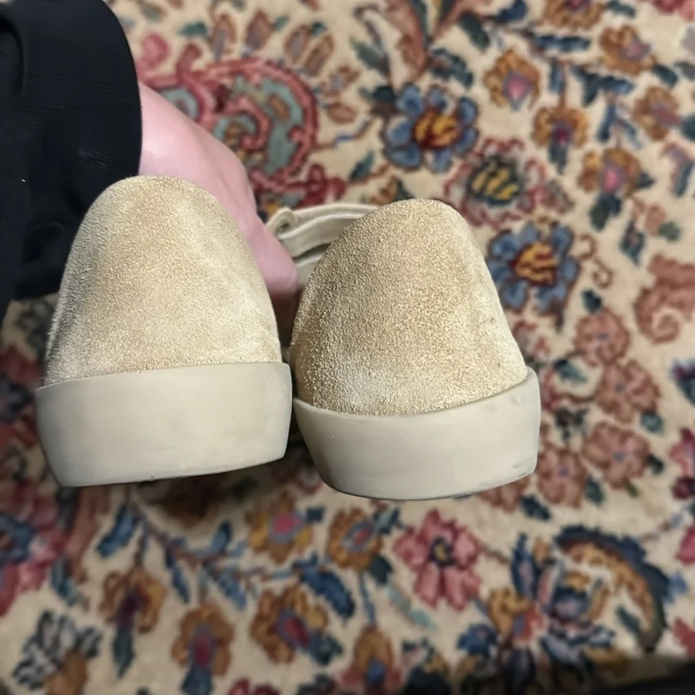 Freda Salvador Beige Suede Triple-Strap Sneakers